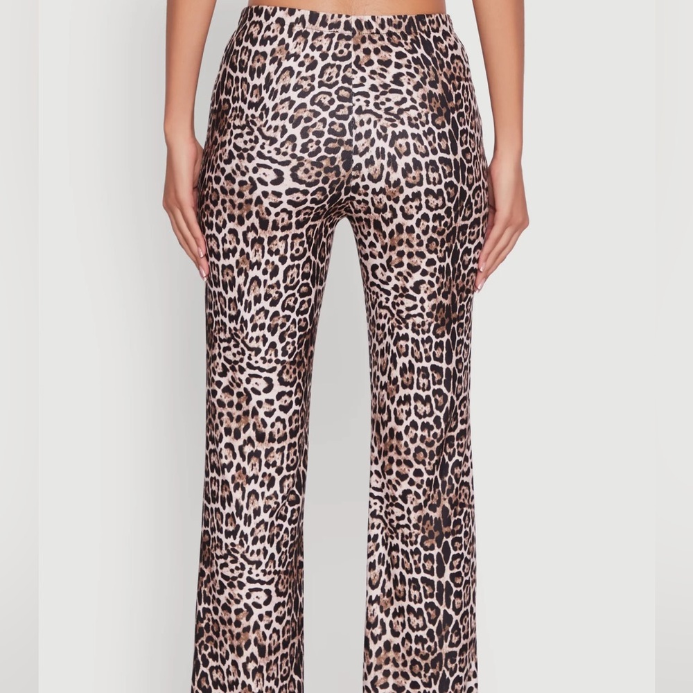 Haute Monde Jaguar Print Flared Pants - Leopard Print